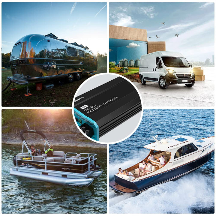 Renogy 60A DCDC Batterieladegerät, 12V Solarenergie Ladegerät, AGM, Flooded, Gel, and Lithium Batter