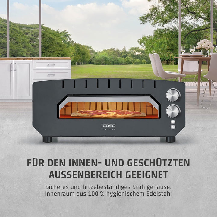 CASO PizzaChef 400° - Pizza Ofen, elektrisch, für Pizza, Pinsa, Flammkuchen, 400°C heisser Steinofen