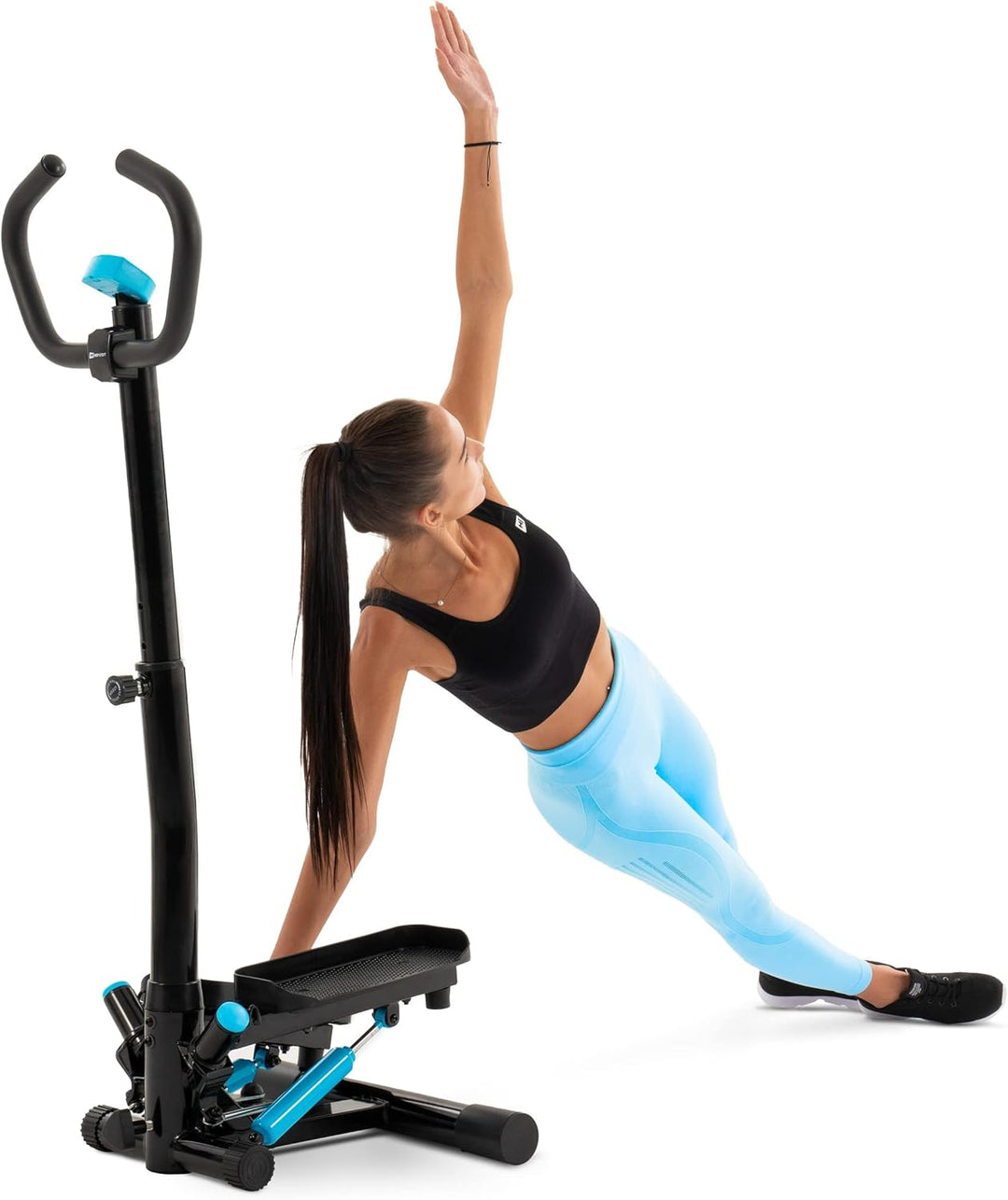 Hop-Sport Swing Side Stepper HS-055S mit verstellbarem Haltegriff Trainingsbändern Computer verstell