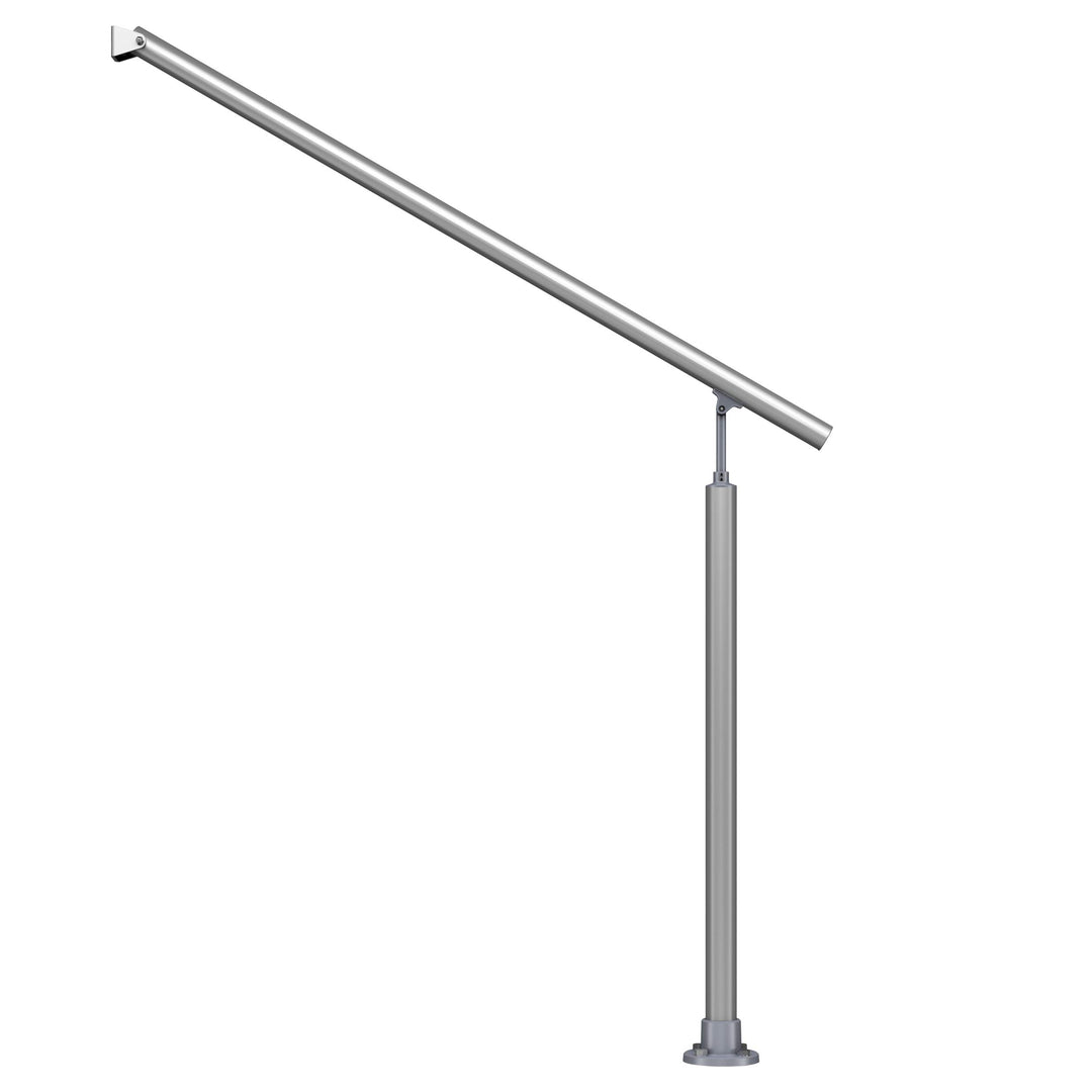 DOLLE Aluminium Eingangsgeländer Hauseingang aufgesetzte Montage 1 Pfosten & Wandanschluss Länge 1,1