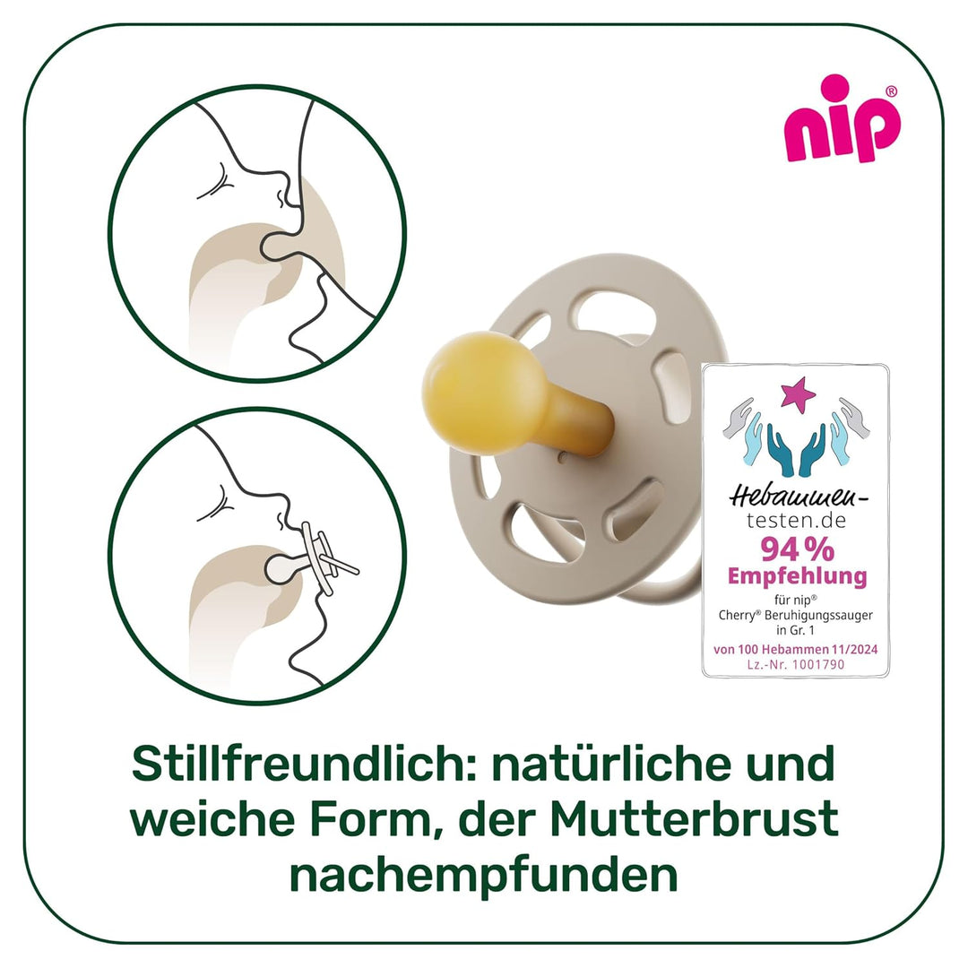 nip - Cherry Green Schnuller-Set | Limited Edition | 0-6 Monate | Nachhaltig: 2x Schnuller, 1x Schnu