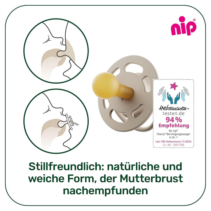 nip - Cherry Green Schnuller-Set | Limited Edition | 0-6 Monate | Nachhaltig: 2x Schnuller, 1x Schnu