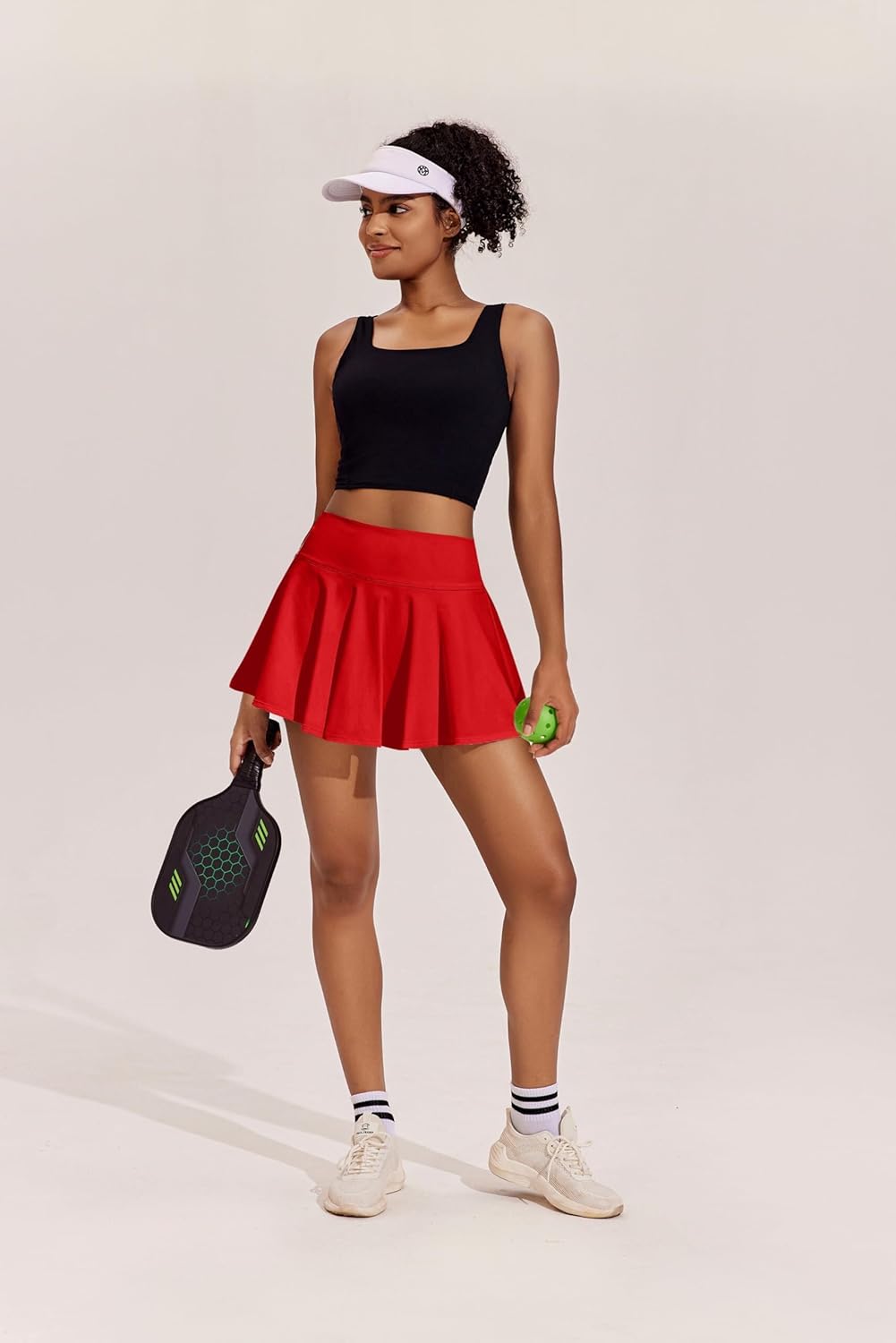 PINSPARK Tennisrock Damen Plissiert Tennis Skort Hohe Taille Golfrock mit Innenhose Shorts Faltenroc