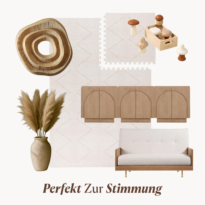 Toddlekind Puzzlematte Kinder, 6-Tlg. Inkl. Rand – Baby-Puzzlematten & Puzzle Bodenmatte, Ungiftige