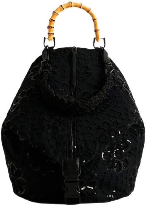 Desigual Damen Rucksack CALADO Viana/Englische Lochstickerei 22SAKA06 Schwarz, Schwarz