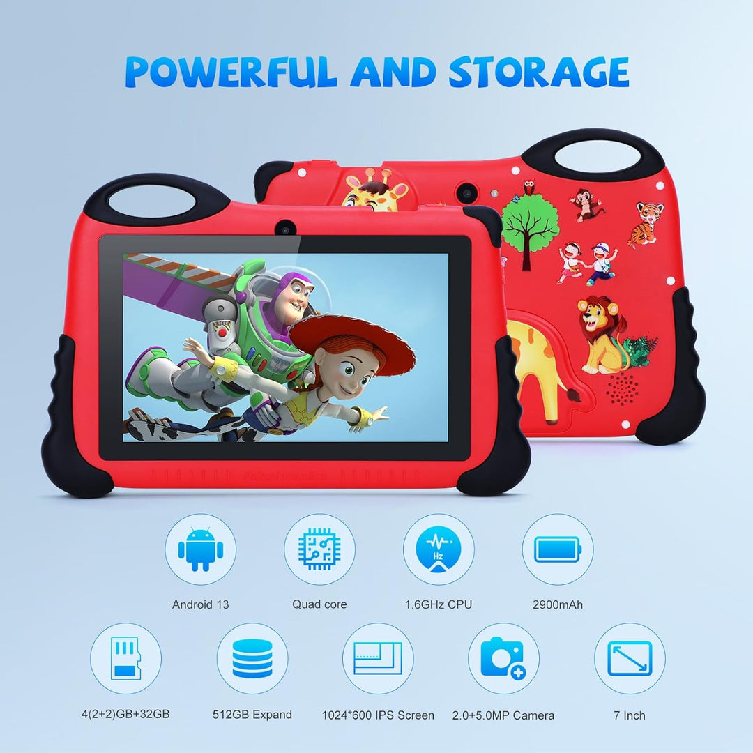 C idea Kinder Tablet ab 3 Jahre, Android 13 Kinder-Tablet für Kleinkinder, 7-Zoll-Kinder-Tablet 4 GB