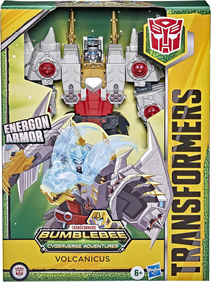 Transformers Bumblebee Cyberverse Adventures Dinobots Unite Toys Ultimate Class Volcanicus Figur, En