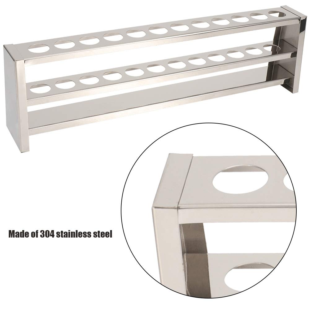 12 Löcher Reagenzglasständer Lochdurchmesser 2,3 cm, Edelstahl Farbmetrischer Röhrchenhalter Rack Ze