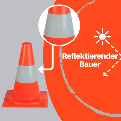 20 Stück Verkehrskegel Reflektierend orangefarbener - Warnkegel HDPE - 33 cm hoch