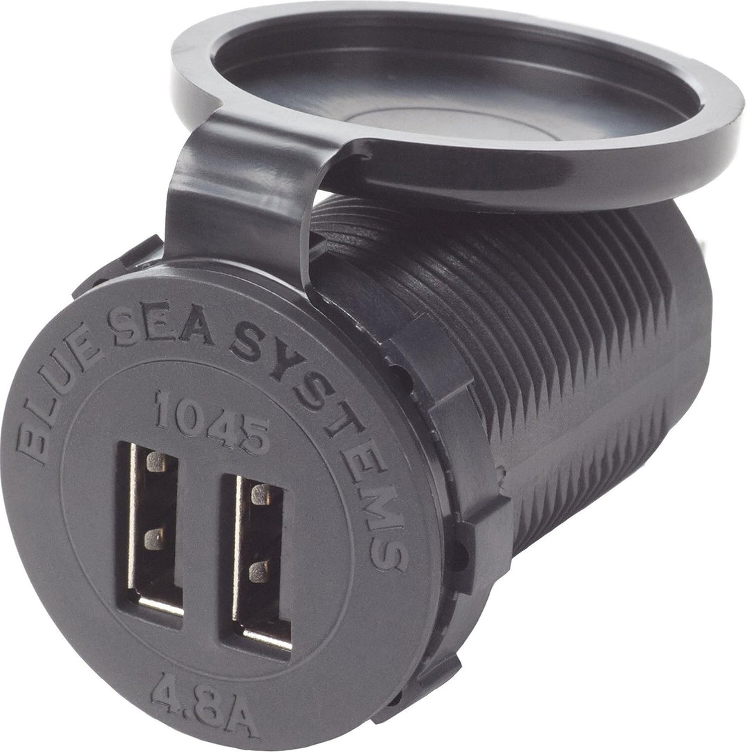 Blue Sea Systems Mini-OLED-Messgeräte für Marine, Wohnmobil und mehr USB-Ladegerät 4.8A, Socket Moun