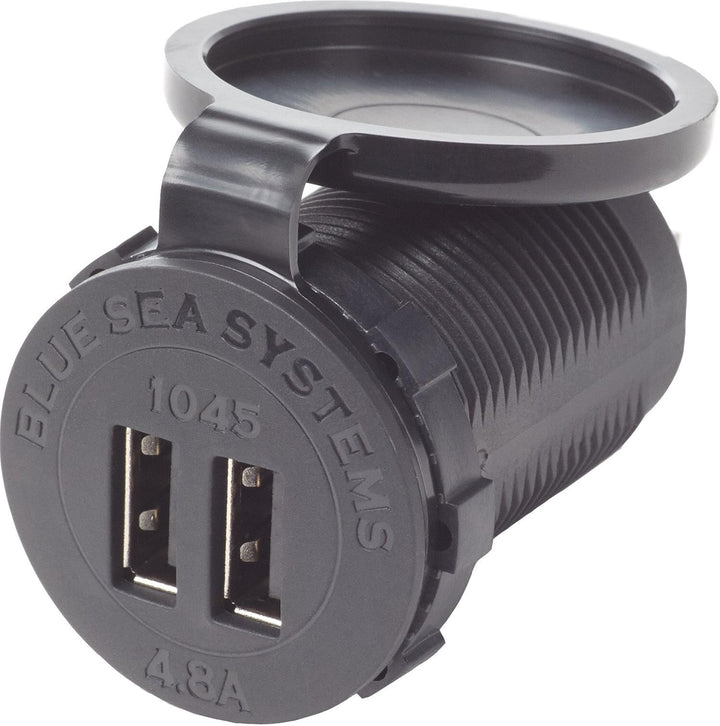 Blue Sea Systems Mini-OLED-Messgeräte für Marine, Wohnmobil und mehr USB-Ladegerät 4.8A, Socket Moun