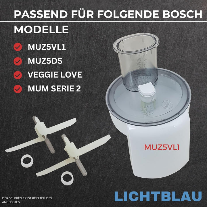 LICHTBLAU 2er Set Mitnehmer Flügelrad 630760 für Bosch Küchenmaschine MUM5 I MUM Serie 2 I Durchlauf