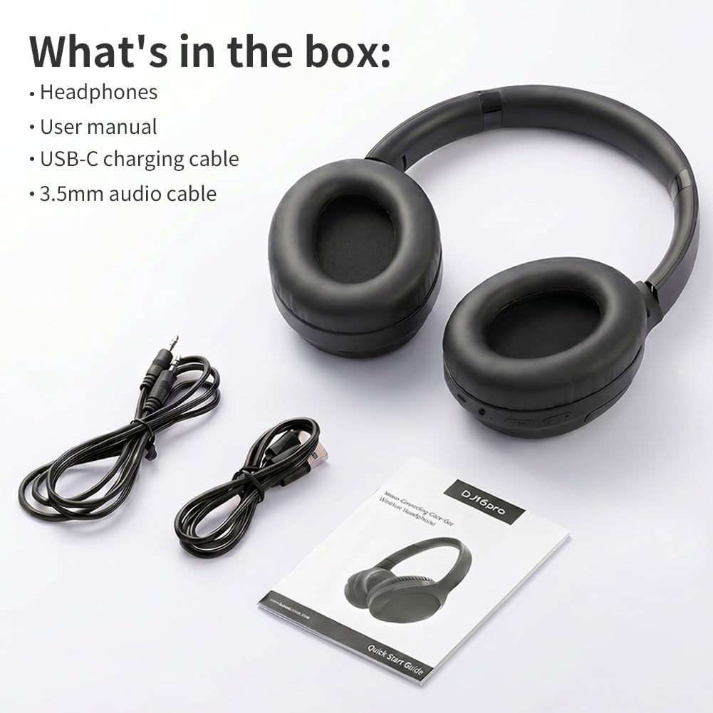 Kopfhörer Kabellos Bluetooth Over Ear, Active Noise Cancelling Kopfhörer, Bluetooth 5.4, Hi-Res Soun
