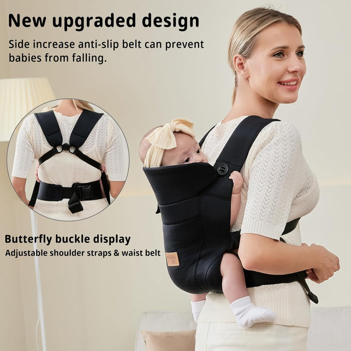 Babytrage für Neugeborene ab Geburt,Ergonomische,mit Verstellbarer Gürtel,Baby Bauchtrage Rückentrag