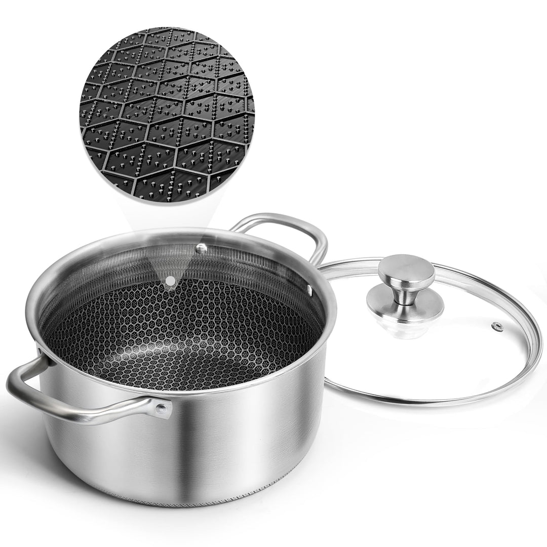 AuFranc® Edelstahl Kochtopf (NON-STICK) 5.7 Liter, 5.7 Liter