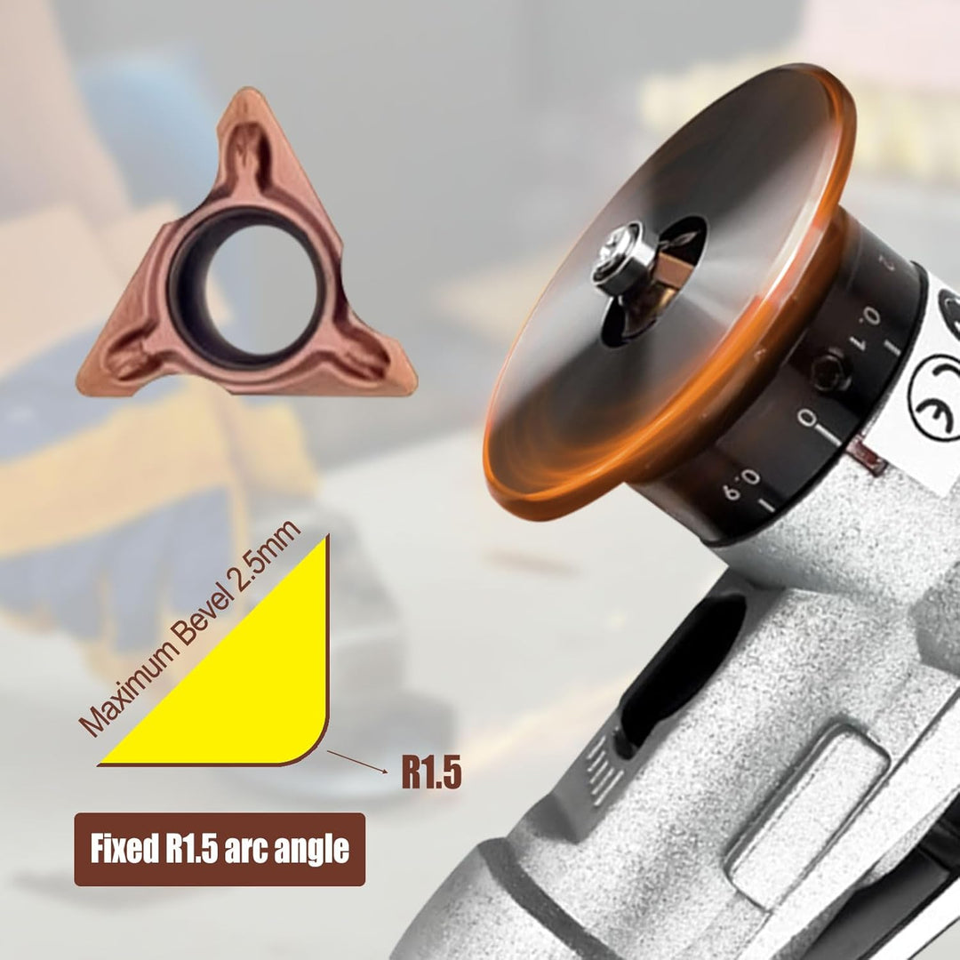 10 Stück Dreiecksschneiderköpfe Rundwinkel für Mini Pneumatische Anfasmaschine, Wolframstahl-Drehein