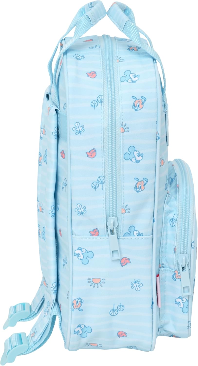 Safta Mickey Mouse Baby Kinderrucksack, anpassbar mit Griffen, recycelbarer Stoff, ideal für Kinder