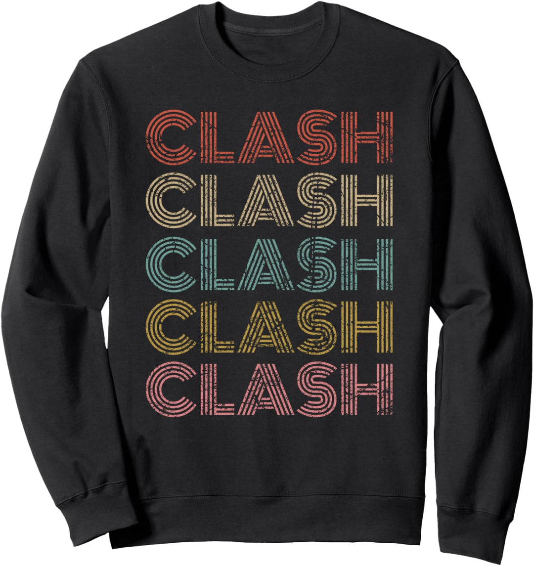 Clash Vintage Retro Text Apparel 70er 80er Jahre Gaming Geschenk Sweatshirt