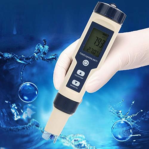 EZ-9909 5 in 1 PH-Messgerät Funktion Wasserqualitäts-Messgerät PH-Salinität EC-Tester mit LCD-Hinter