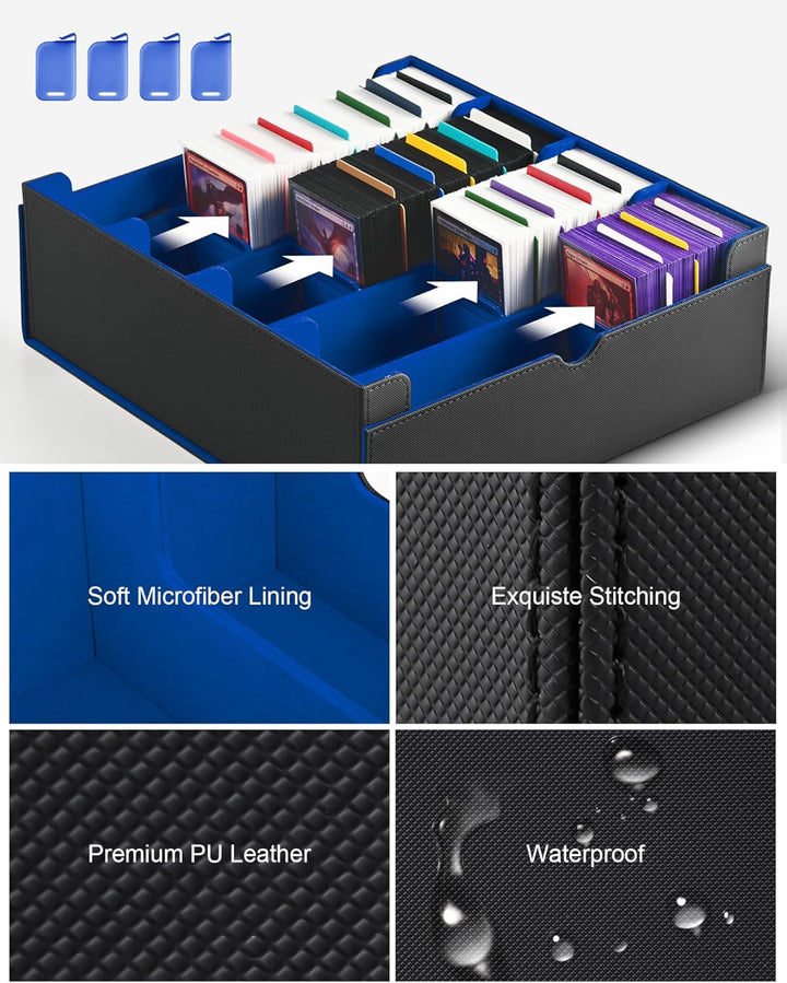 ZLCA Trading Card Storage Box, Commander Card Deck Case Holds 2400+ Cards, MTG Deck Box mit 4 Stopfe