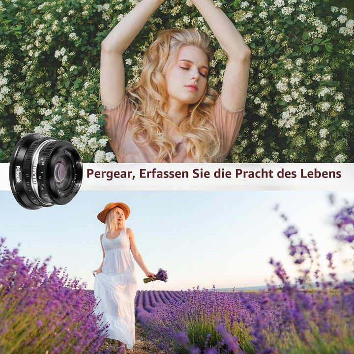 Pergear 25mm F1.7 Objektiv X Mount für Fujifilm, Manueller Fokus mit Grosser Blende Objektiv Fuji X