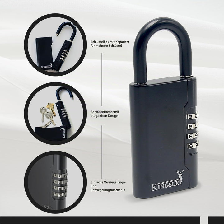 Kingsley Guard-a-Key Schlüsselsafe, Schwarz, Schwarz