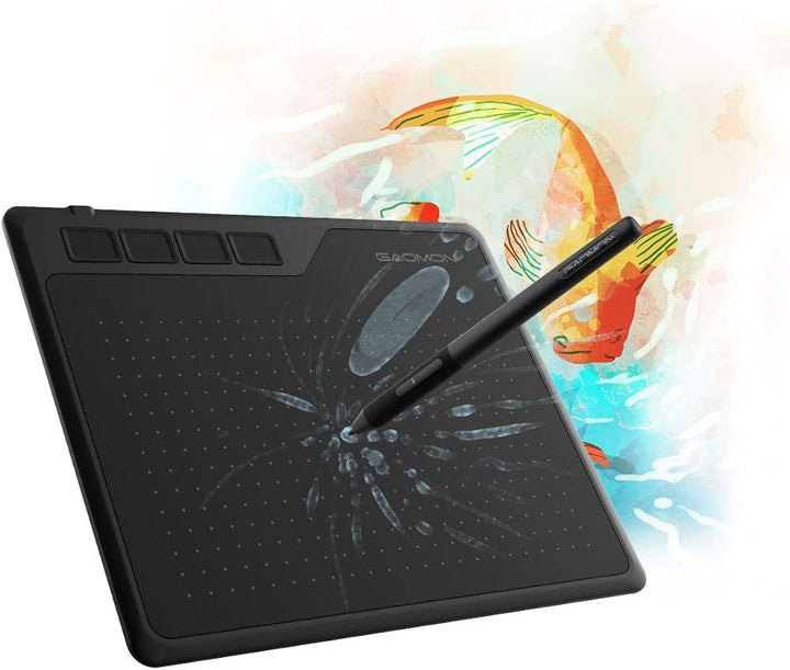 GAOMON S620 Stifttablett mit 4 Tasten und Stift, geeignet für Remote Arbeiten & Lernen, Ideal für OS