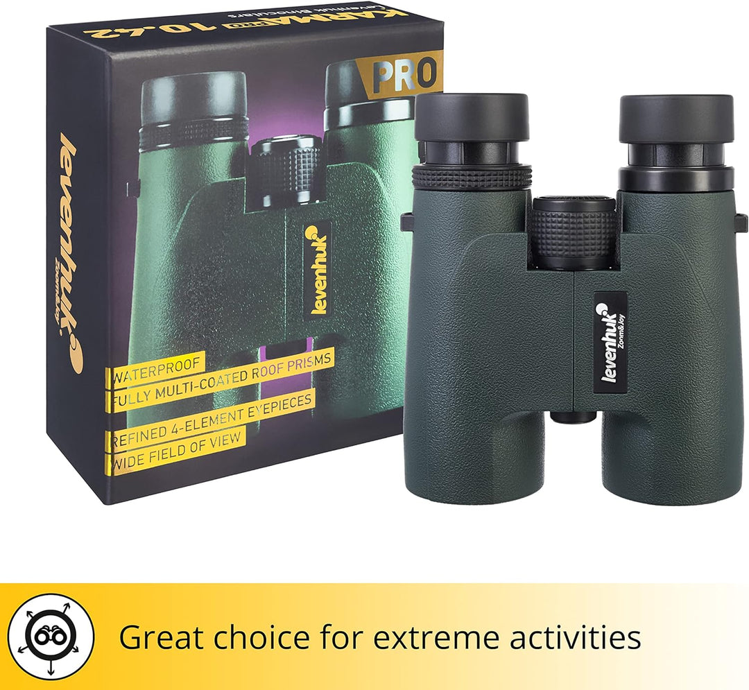 Levenhuk Karma PRO 10x42 Kompaktes Dachkantprismen-Fernglas mit Komplett Wasserdichtem und Beschlagf