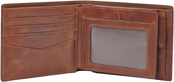 Fossil Brieftasche für Männer Derrick, Leder Bifold braun 11,4 cm L x 2,5 cm B x 9,5 cm H ML3687200