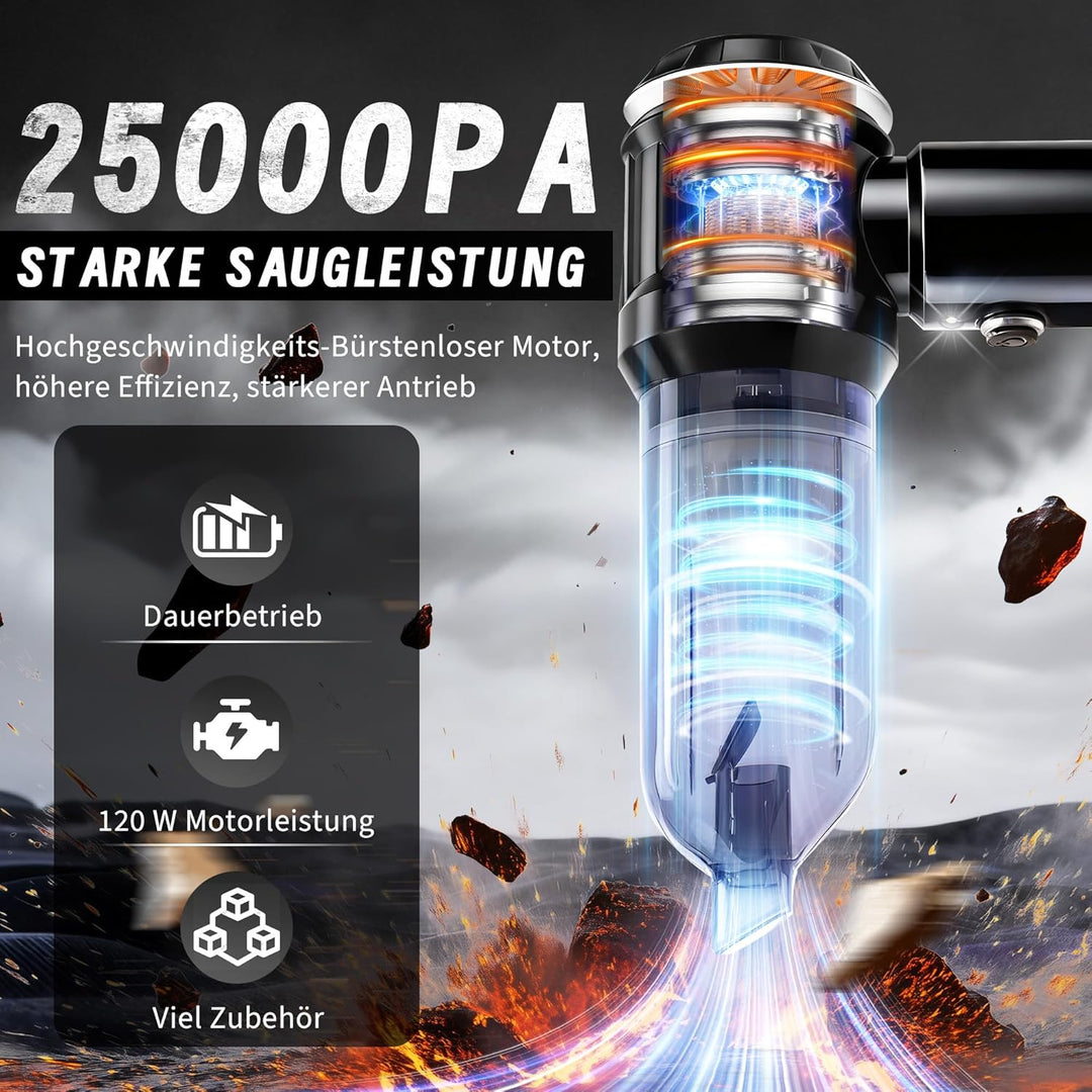 Citybee Handstaubsauger Akku Mini Staubsauger Kabellos - 25000Pa Handstaubsauger Stark 4 in 1 Autost