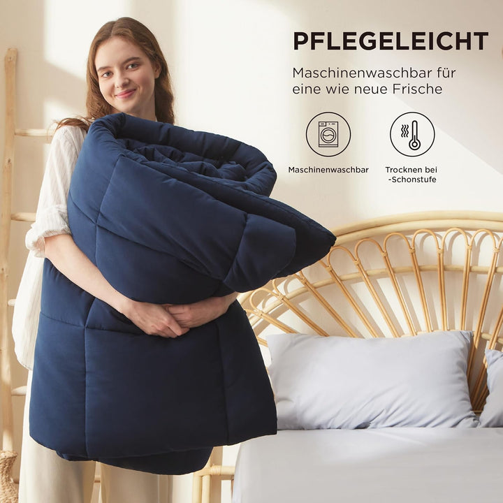 BEDSURE Bettdecke 200x200cm Ganzjahresdecke 4 Jahreszeiten, Steppdecke für Allergiker 300GSM Duvet 2