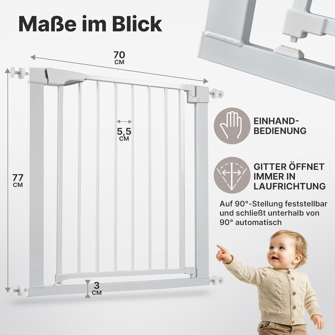 Treppenschutzgitter ohne Bohren GS-Zertifikat Türschutzgitter Türgitter Baby, Hunde, Kinder Kindersc