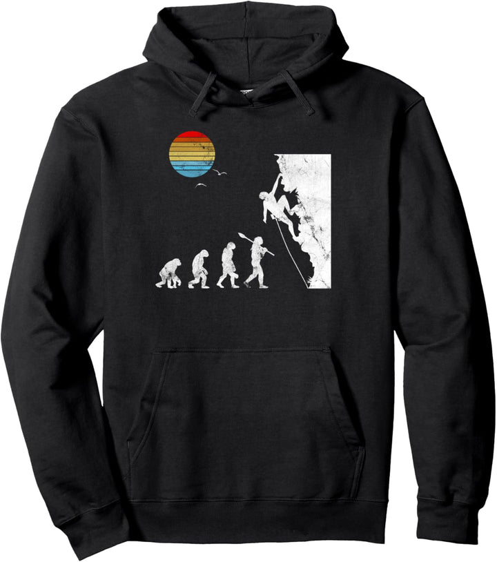 Klettern Bouldern Evolution Bergsteigen Geschenk Pullover Hoodie