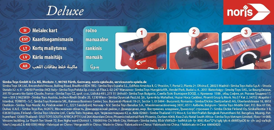 noris 606154620 - Kartenmischmaschine manuell inkl. Kurbel, für Kartengrösse bis 9, 2 x 6 cm, ab 8 J