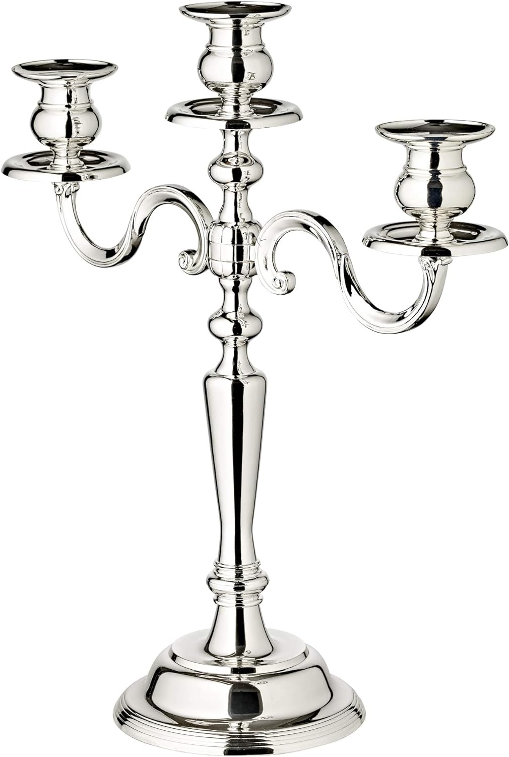 EDZARD Kerzenleuchter Regina (H 36 cm) in Silber 3-flammig - Kerzenhalter, Kerzenständer für den Adv