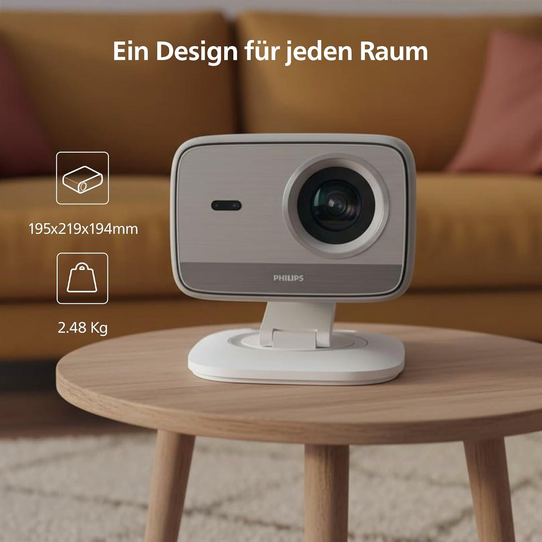 Philips Neopix 444 Projektor 4K Native Auflösung 1080p 500 Lumen ANSI Stereo Sound 10W Autofokus Aut