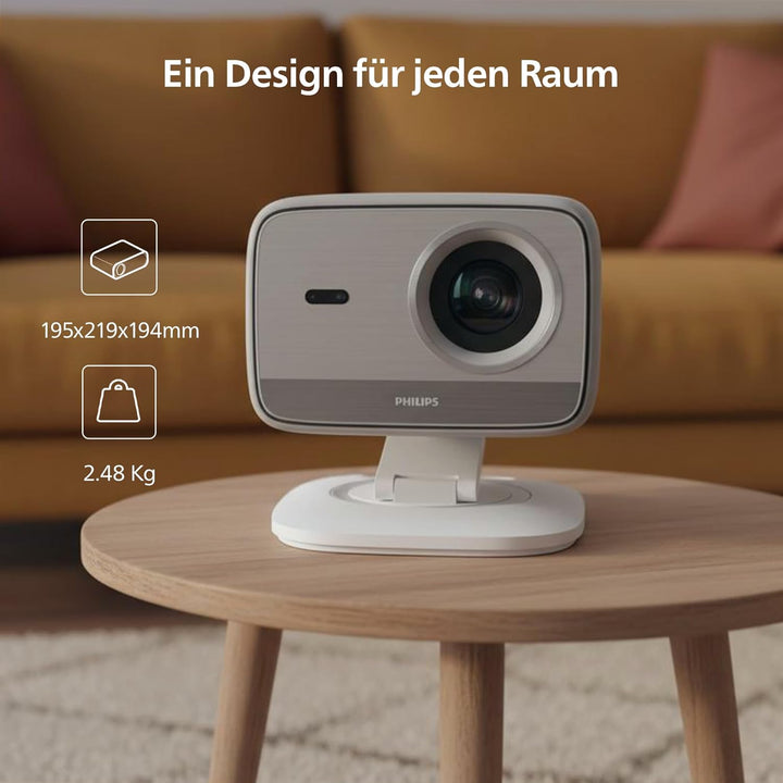 Philips Neopix 444 Projektor 4K Native Auflösung 1080p 500 Lumen ANSI Stereo Sound 10W Autofokus Aut