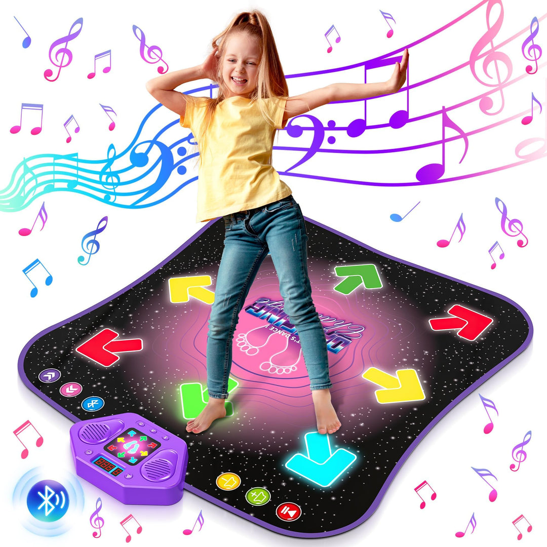 Tanzmatte für Kinder ab 6-8 Jahre Geschenke für Mädchen Tanzmatte mit Bluetooth Beleuchtete Musikmat
