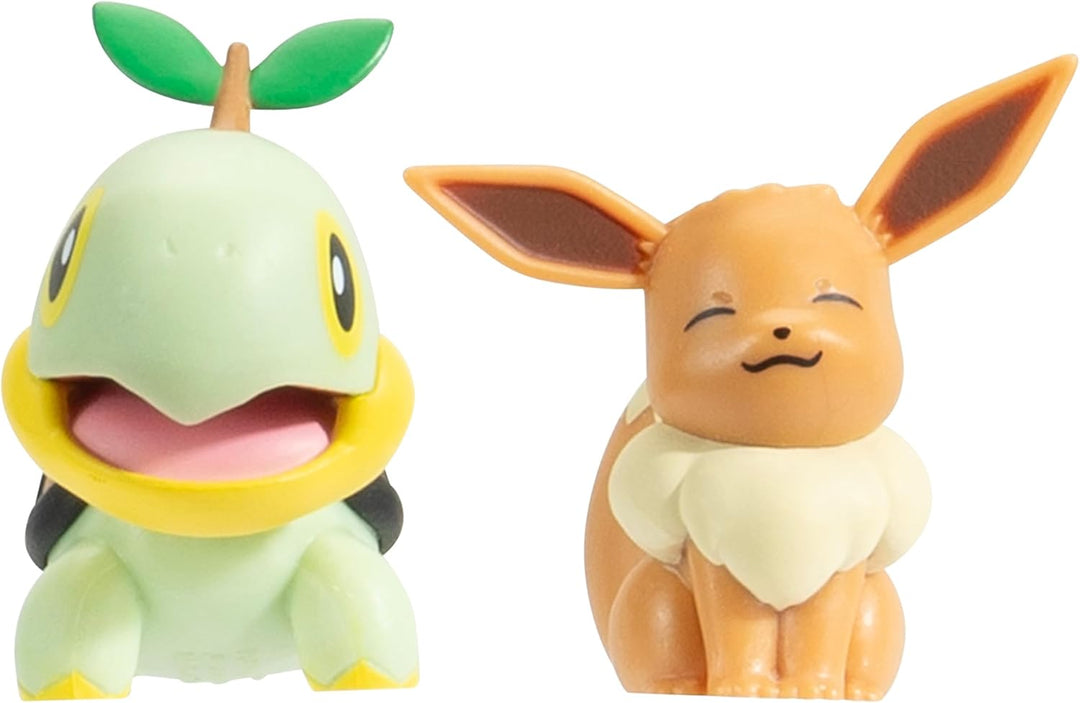 Pokémon PKW3683 - Select Environment Herbstbaum 15 cm mit Evoli und Chelast, offizielles Figuren Set