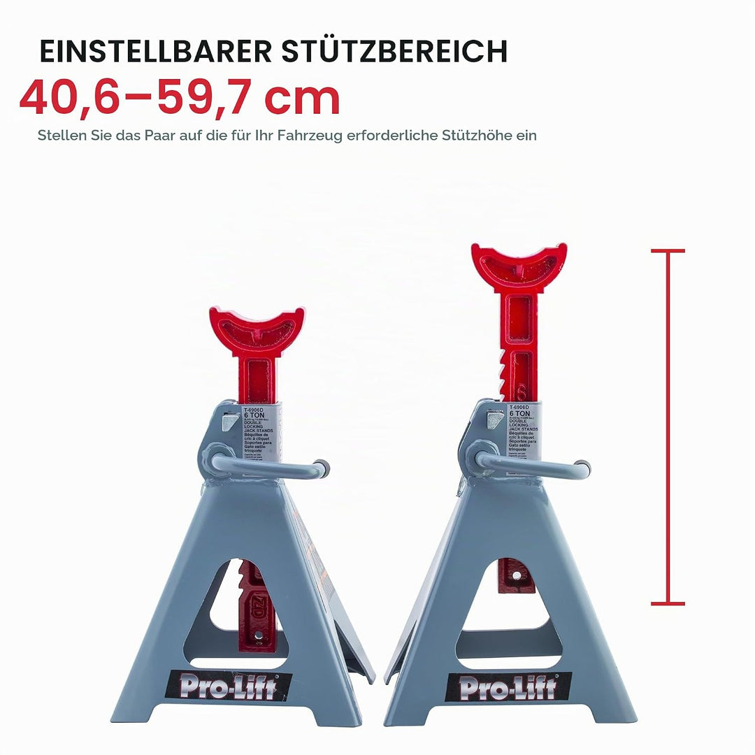 Pro-Lift T-6906D Doppelstift Unterstellbock | Unterstellböcke Kfz - 6 Tonnen, 1 Pack, 18x12 Inch