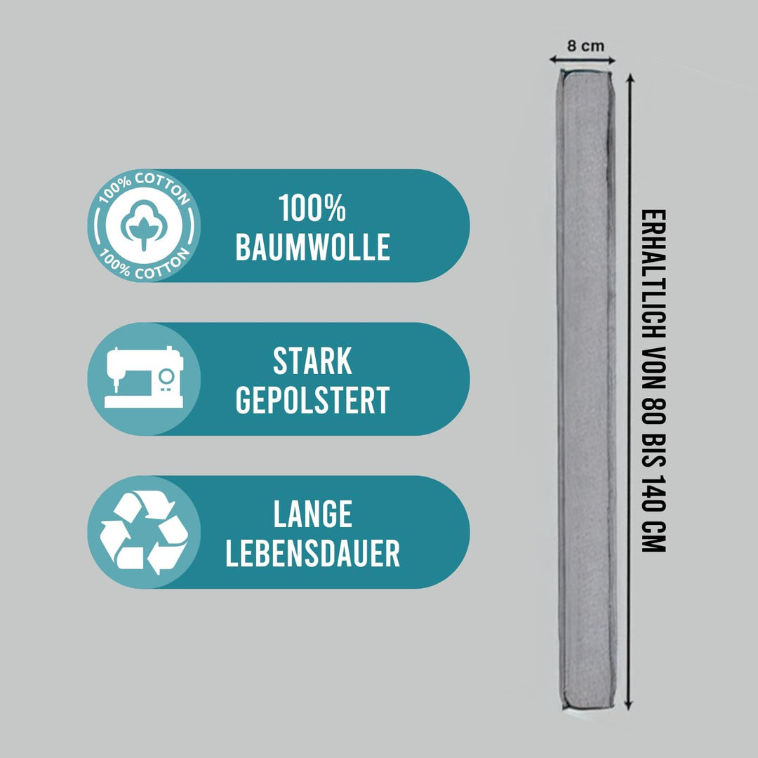 Rori Magnetischer Zugluftstopper für Türen 90cm - Türluftstopper für Schutz - Türbodendichtung Hellg