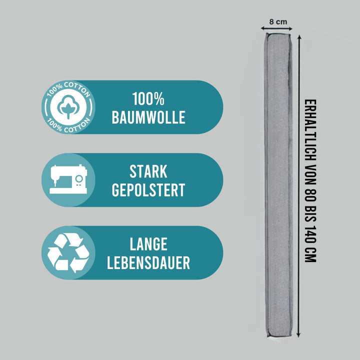 Rori Magnetischer Zugluftstopper für Türen 90cm - Türluftstopper für Schutz - Türbodendichtung Hellg