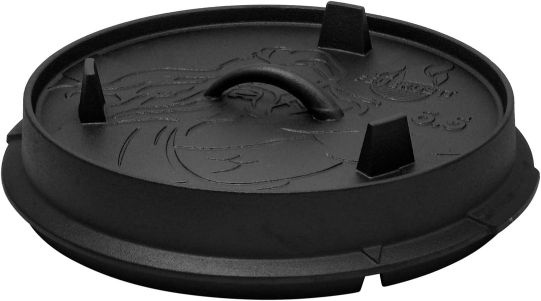 Dutch Oven Gusseisen 6,5 Liter mit Füssen – Schmortopf, Bräter mit Deckel für Grill, Lagerfeuer, BBQ