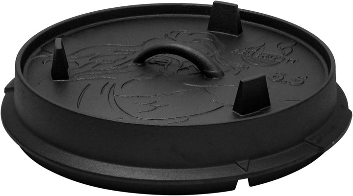 Dutch Oven Gusseisen 6,5 Liter mit Füssen – Schmortopf, Bräter mit Deckel für Grill, Lagerfeuer, BBQ