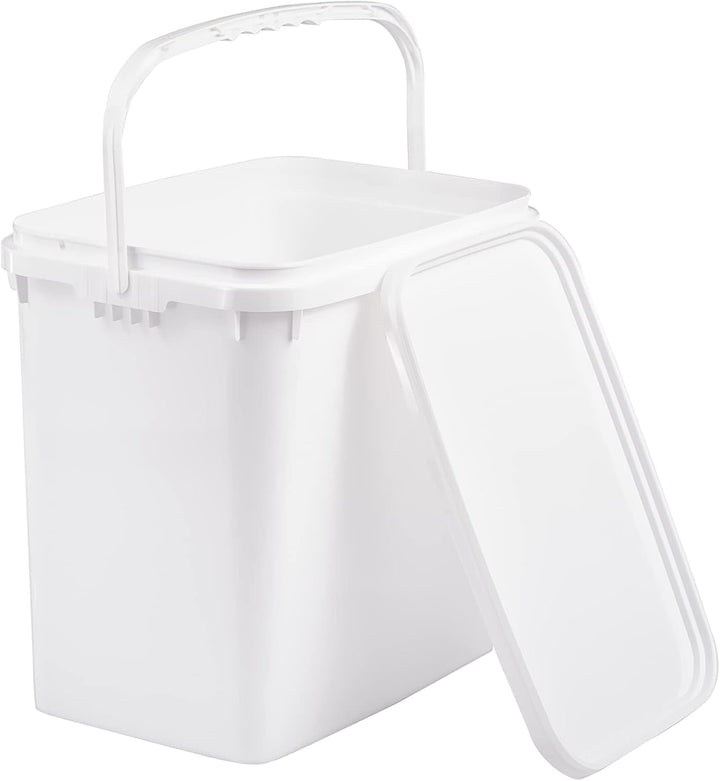 Nipter Eimer mit Deckel 10l, weiss, 10,6 Liter Eimer rechteckig, lebensmittelcht, 9 Stück 10L - 9 St