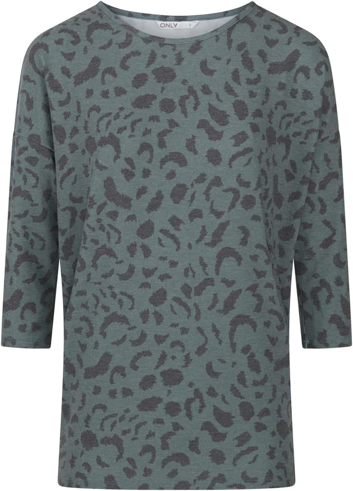 ONLY Damen Top ONLGLAMOUR 2er Pack 3/4 Ärmel Basic Shirt Rundhals Loose Fit Langarmshirt Oberteil Mu