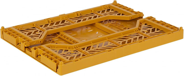 AYKASA Klappkiste, stabile Faltkiste aus Kunststoff, stapelbar, Mustard, Midi (40x30x14cm) Mustard M