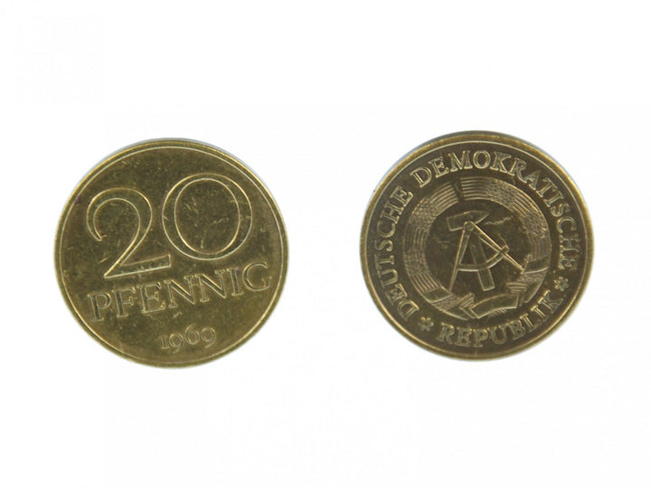Miniblings 20 Pfennig DDR Manschettenknöpfe Miniblings Münzen Manschetten 20 Pfennig gold - Herrensc