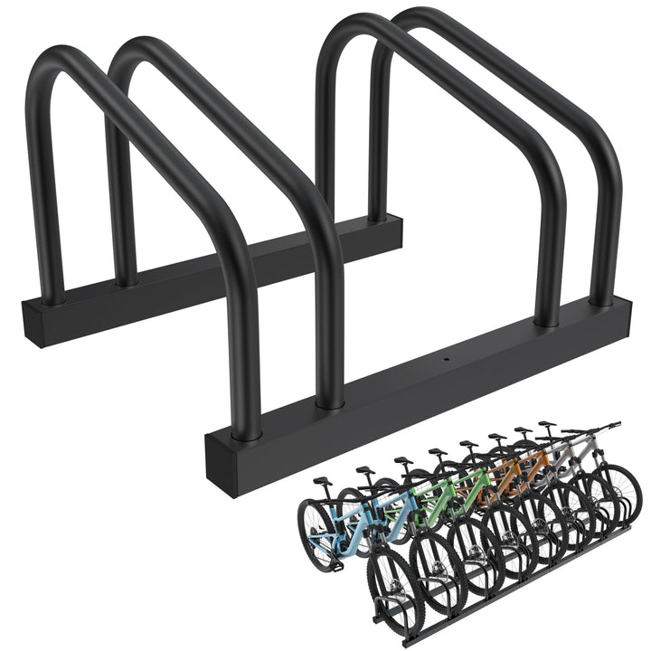 HENGMEI Fahrradständer Für 2 Fahrräder Stahl Mehrfachständer Radabstand für 30-65mm Reifenbreite Büg