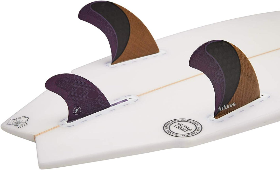 Futures Rasta Honeycomb Twin Surfboard Fin Jute Carbon Purple Einheitsgrösse, Jute Carbon Purple Ein